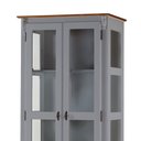 Ver imagem 3 de Cristaleira 2 Portas e Laterais em Vidro 1 Gaveta Pés Luis Xv Madeira - Laca Cinza/imbuia