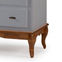 Ver imagem 2 de Cristaleira 2 Portas e Laterais em Vidro 1 Gaveta Pés Luis Xv Madeira - Laca Cinza/imbuia