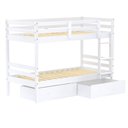 Ver imagem 1 de Beliche Solteiro Dreams com 02 Gavetas Madeira Maciça Branco Megamobilia
