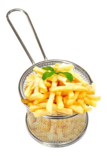 Kit 6 Mini Cestos Inox Para Batata Frita Porções Frangos - 3