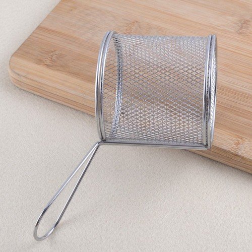 Kit 6 Mini Cestos Inox Para Batata Frita Porções Frangos - 5