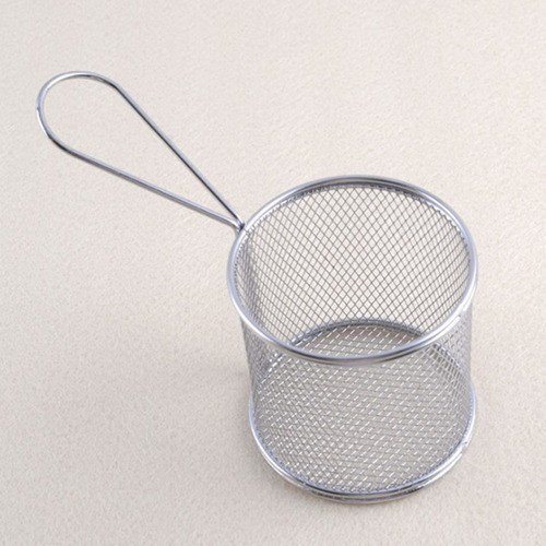 Kit 6 Mini Cestos Inox Para Batata Frita Porções Frangos - 4