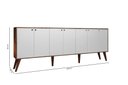 Ver imagem 3 de Aparador Buffet Retro para Sala de Estar 7 Portas Nicarágua - Castanho/branco