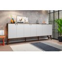 Ver imagem 2 de Aparador Buffet Retro para Sala de Estar 7 Portas Nicarágua - Castanho/branco
