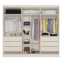 Ver imagem 3 de Guarda-Roupa Casal Oslo 6 Portas 6 Gavetas 100% Mdf Off White - Mademarques