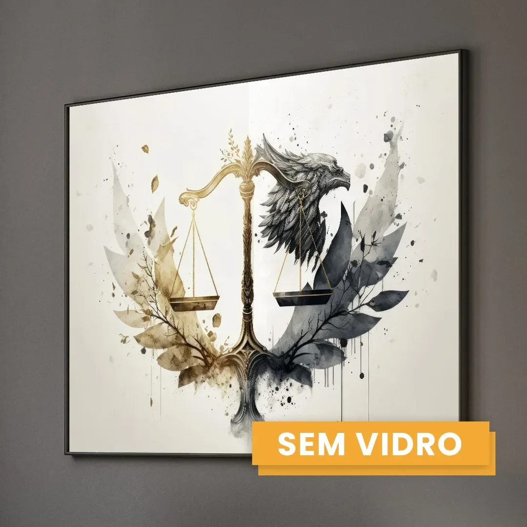 Ver imagem 3 de Quadro Decorativo Temático Direito com 1 Tela para Escritório Hall Lavabo 80cm X 120cm Sem Vidro