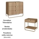 Ver imagem 6 de Comoda e 02 Mesas de Cabeceira Organica Hanover Dourado Artesano