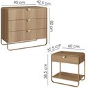 Ver imagem 4 de Comoda e 02 Mesas de Cabeceira Organica Hanover Dourado Artesano