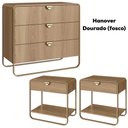 Ver imagem 5 de Comoda e 02 Mesas de Cabeceira Organica Hanover Dourado Artesano