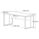 Ver imagem 3 de Escrivaninha Escritório Home Office 1,70m x 0,70m com Pés em Metal Industrial Executive Marrom/Preto/Nogal