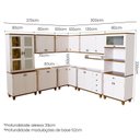 Ver imagem 3 de Conjunto Cozinha Completa Modulada 8 Peças Madeira Maciça Linha Joy Branco/Off White/Nogueira