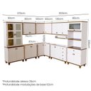 Ver imagem 3 de Conjunto Cozinha Completa Modulada 9 Peças Madeira Maciça Linha Joy Branco/Off White/Nogueira