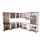 Ver imagem 4 de Conjunto Cozinha Completa Modulada 9 Peças Madeira Maciça Linha Joy Branco/Off White/Nogueira