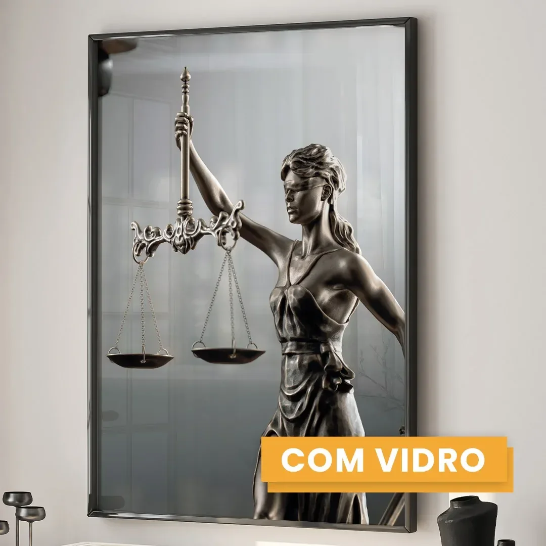 Ver imagem 3 de Quadro Decorativo Temático Direito Livros com 3 Telas 60x90cm para Banheiro Escritório Sala Com Vidro