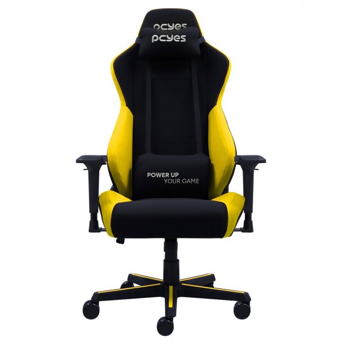 Cadeira de Escritório Reclinável Ergonômica Gamer V8 Turbo Preto e Amarelo - 2