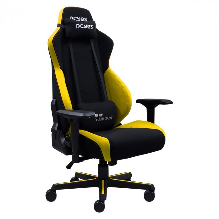 Cadeira de Escritório Reclinável Ergonômica Gamer V8 Turbo Preto e Amarelo