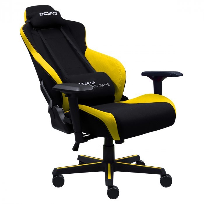 Cadeira de Escritório Reclinável Ergonômica Gamer V8 Turbo Preto e Amarelo - 3