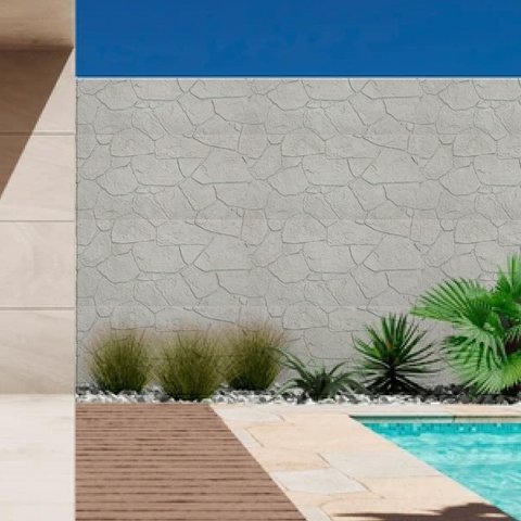 Revestimento de Parede Pedra Leve Decorativa Moledo 120cm x 60cm 3cm Espessura Formaco Decor Marrom/Cinza Claro