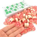 Ver imagem 2 de Jogo de Bingo Pedras Numeradas Madeira 48 Cartelas