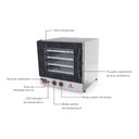 Ver imagem 4 de Forno Turbo Elétrico 4 Assadeiras Prp-004 220v Preto + Bancada Mes004 8 Níveis + 4 Assadeiras