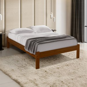 Cama Casal Turca em Madeira Maciça Castanho