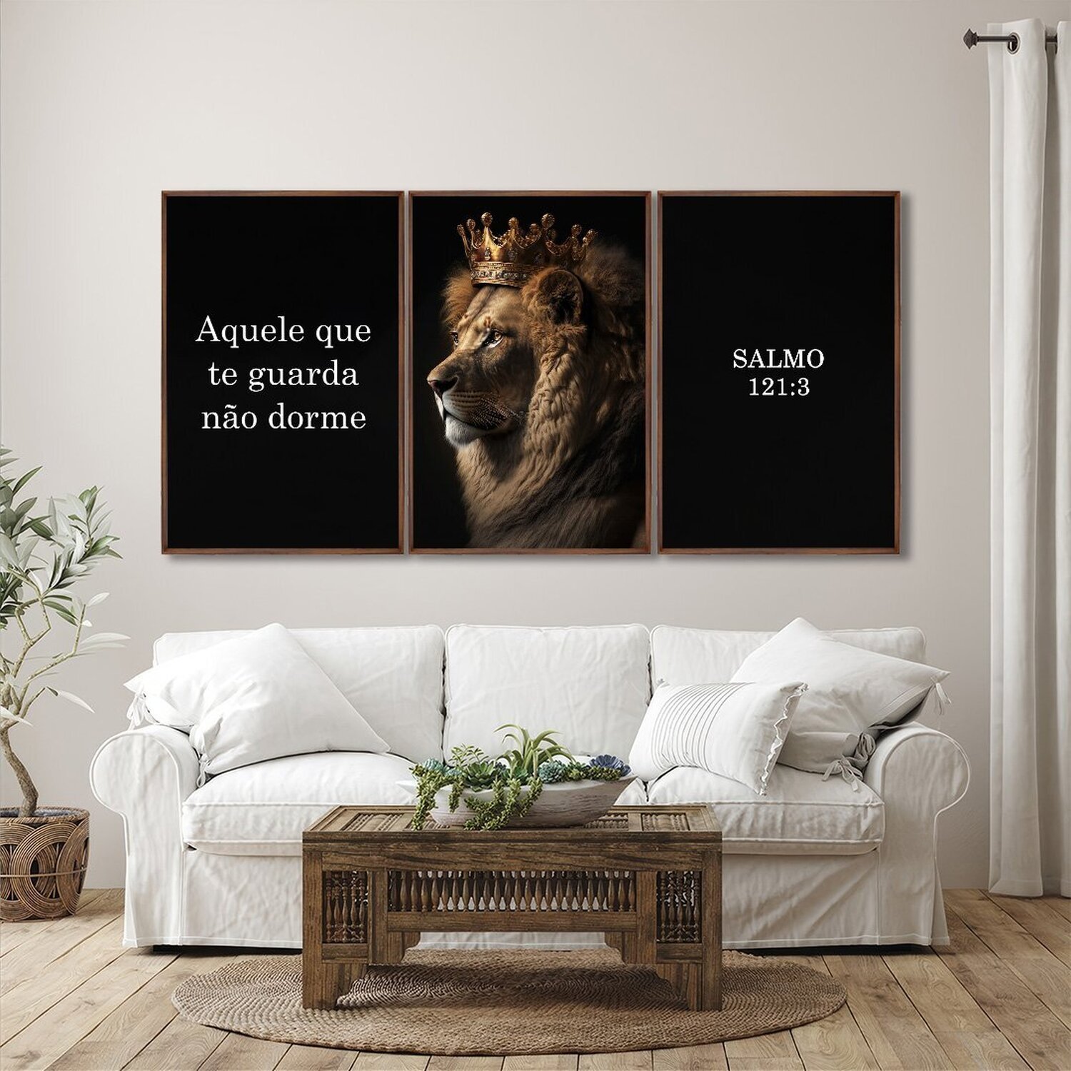 Quadro Decorativo Religioso Aquele que Te Guarda, Não Dorme com 3 Telas ...