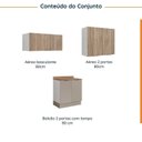 Ver imagem 4 de Lavanderia Planejada 3 Peças 2 Armários Aéreos 4 Portas 1 Balcão Ipanema CabeCasa MadeiraOriginals Marrom/Fendi/Acácia