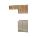 Ver imagem 2 de Lavanderia Planejada 3 Peças 2 Armários Aéreos 4 Portas 1 Balcão Ipanema CabeCasa MadeiraOriginals Marrom/Fendi/Acácia