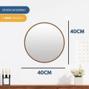 Ver imagem 3 de Espelho Redondo Decorativo 40cm com Acabamento Ecológico de Parede para Quarto Sala Cozinha