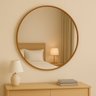 Espelho Redondo Decorativo 60cm com Acabamento Ecológico de Parede para Sala Quarto Banheiro - 1