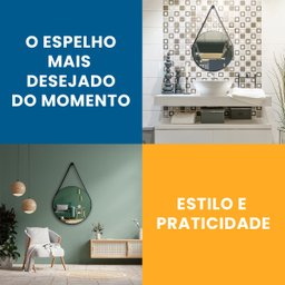 Espelho Adnet Redondo 40cm com Alça e Suporte para Sala Quarto Banheiro Hall - 8