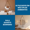 Ver imagem 6 de Espelho Adnet Redondo 50cm com Alça e Suporte para Sala Hall Lavabo Banheiro Quarto
