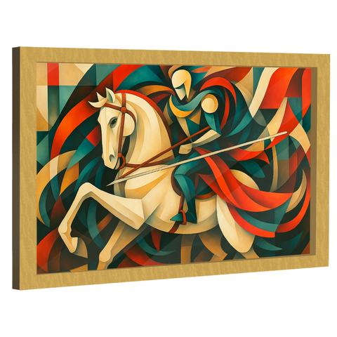 Quadro Decorativo São Jorge em Abstrato