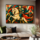 Ver imagem 2 de Quadro Decorativo São Jorge em Abstrato