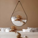 Ver imagem 1 de Espelho Adnet Redondo 60cm com Alça e Suporte para Escritório Banheiro Hall