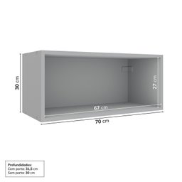 Armário Aéreo Porta Basculante 70cm Nara CabeCasa MadeiraMadeira - 4