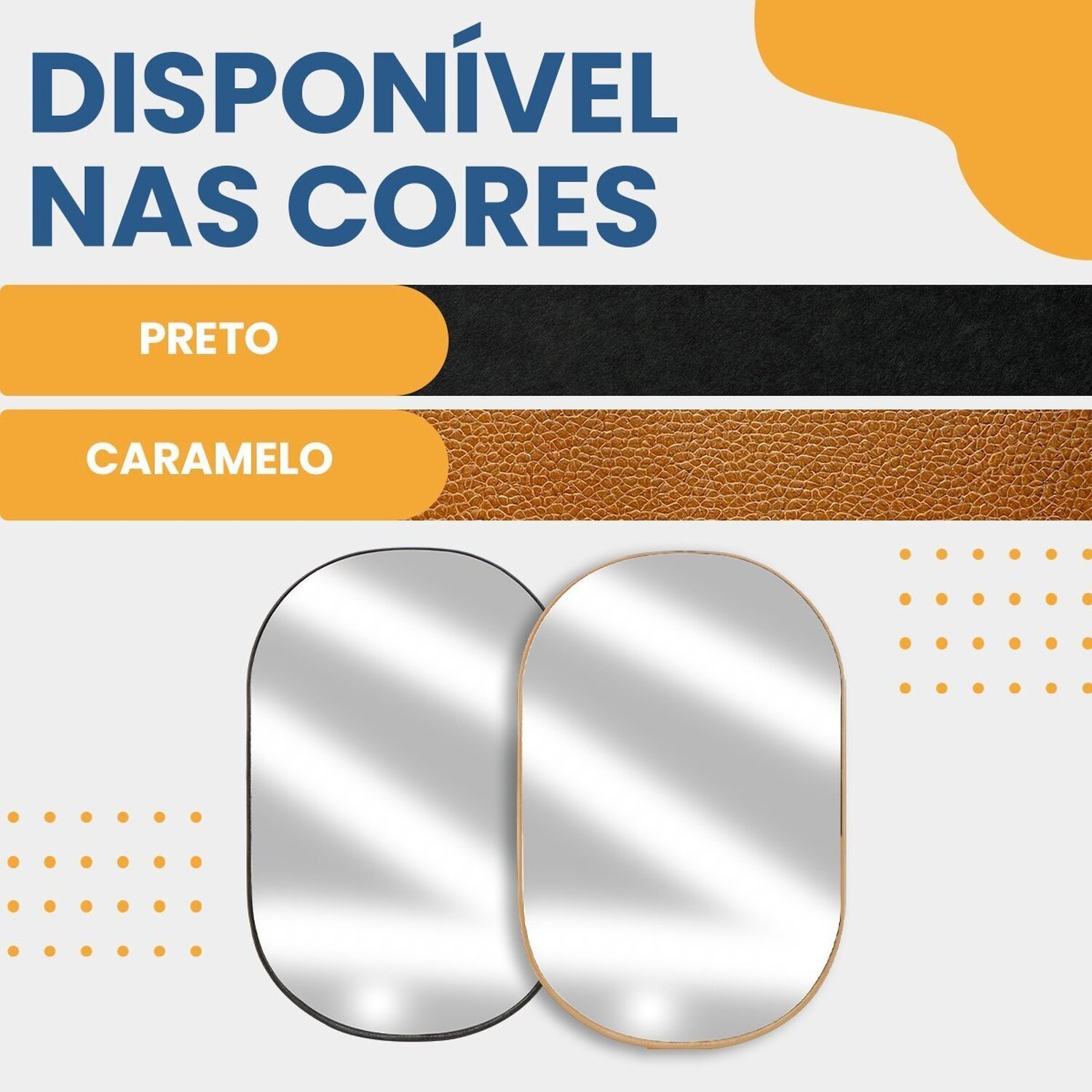 Espelho Decorativo Oval Modelo Cápsula 60x40 para Lavabo Hall Escritório - 4