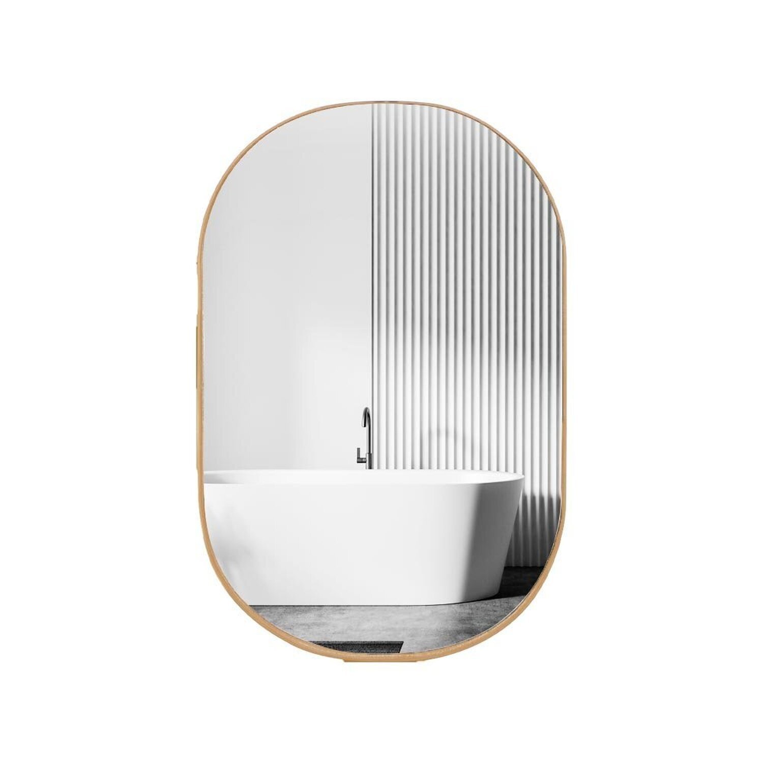 Espelho Decorativo Oval Modelo Cápsula 60x40 para Lavabo Hall Escritório - 2