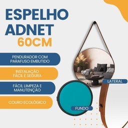 Espelho Redondo Adnet com Alça 60cm Kit com 2 Unidades para Sala Hall Quarto - 3