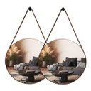 Ver imagem 1 de Espelho Redondo Adnet com Alça 60cm Kit com 2 Unidades para Sala Hall Quarto