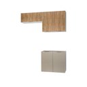 Ver imagem 2 de Lavanderia Planejada 3 Peças sem Tampo sem Rodapé Ipanema CabeCasa MadeiraOriginals Marrom/Fendi/Acácia