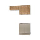Ver imagem 2 de Lavanderia Planejada 3 Peças sem Tampo com Rodapé Ipanema CabeCasa MadeiraOriginals Marrom/Fendi/Acácia