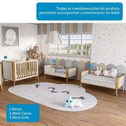 Berço Arredondado Minicama Americano 3 em 1 Luly 100% MDF Espresso Móveis - 6
