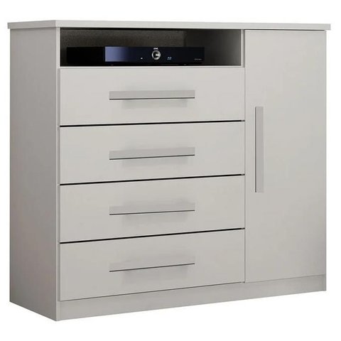 Cômoda Diamante 4 Gavetas Branco - Leifer