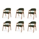 Ver imagem 6 de Kit 6 Cadeiras de Jantar Estofadas em Madeira Gaia Verde Yescasa