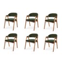 Ver imagem 6 de Kit 6 Cadeiras de Jantar Estofadas em Madeira Gaia Verde Yescasa