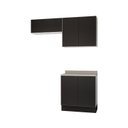 Ver imagem 2 de Lavanderia Modulada 3 Peças 2 Armários Aéreos 4 Portas 1 Balcão Ipanema CabeCasa MadeiraOriginals Cinza/Grafite Trama
