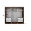 Ver imagem 3 de Guarda Roupa Casal 3 Portas de Correr e 6 Gavetas c/ Espelho Toulon Branco - Novo Horizonte