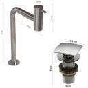 Ver imagem 4 de Kit Cuba de Apoio Lume com Torneira Inox e Válvula Click Preto Brilho