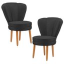 Ver imagem 1 de Conjunto 2 Cadeiras Confortável para Mesa de Jantar Decor Cozinha Tecido Veludo